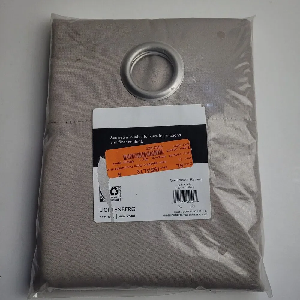 NEW Sun Zero Lichtenberg Grommet One Panel Color Stone 54 W in X 84 in L #CT3